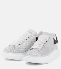 McQueen Oversized embellished leather sneakers