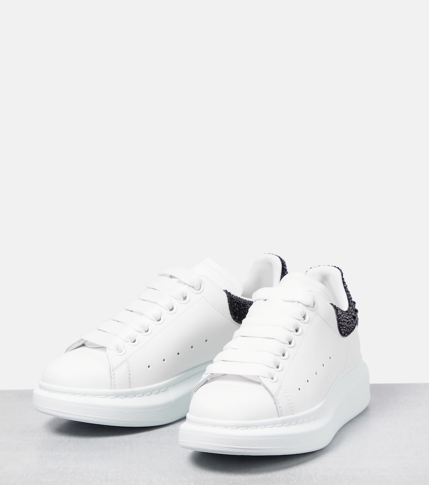 McQueen Oversized embellished leather sneakers