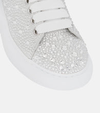 McQueen Oversized embellished leather sneakers