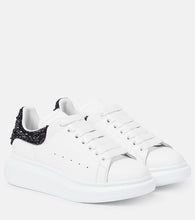 McQueen Oversized embellished leather sneakers - McQueen 超大号装饰皮革运动鞋