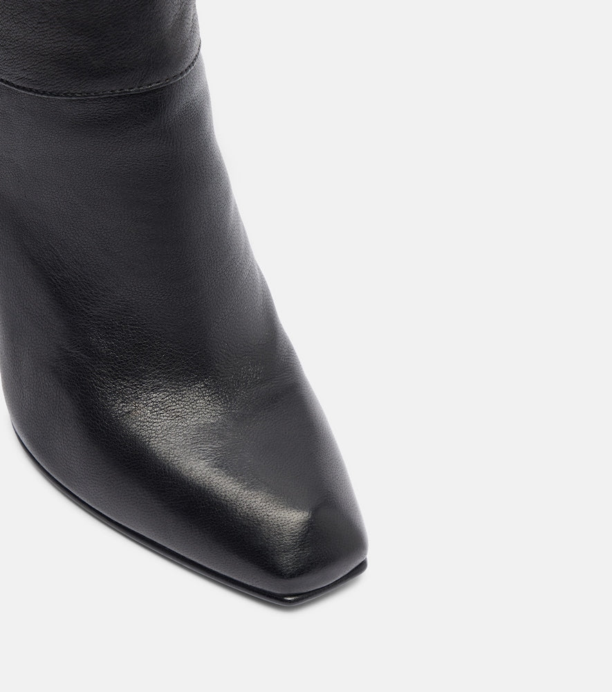 McQueen Horn Heel leather knee-high boots (Black) - Knee-high Boots