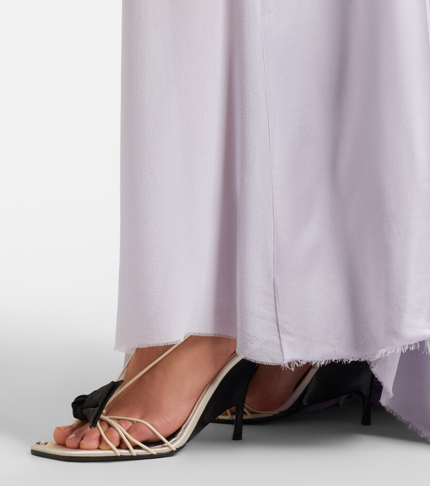 McQueen Koko bow-detail wedge sandals - White High-Heel Sandals