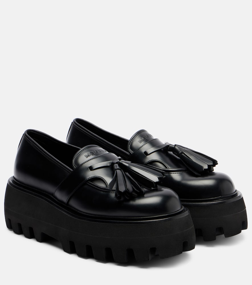 Black McQueen Sofa leather platform loafers - Loafers