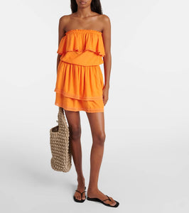 Melissa Odabash Salma tiered bandeau minidress