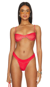 Mello The Label Bralette Bikini Top in Red - Haut de bikini brassière Mello The Label en rouge - Mello The Label 红色文胸比基尼上衣 - Mello The Label Bralette-Bikinioberteil in Rot - Mello The Label 브라렛 비키니 탑 레드 색상 - Top bikini bralette Mello The Label in rosso