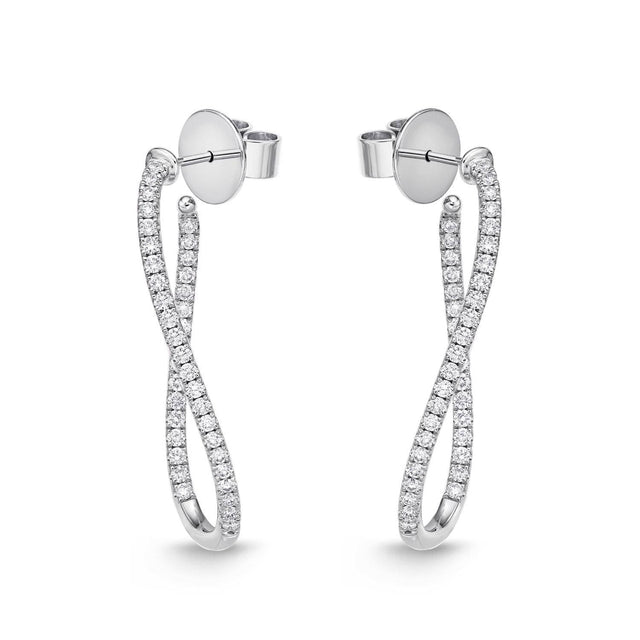 Memoire Diamond Small Twist Hoop Earrings 7/8ctw