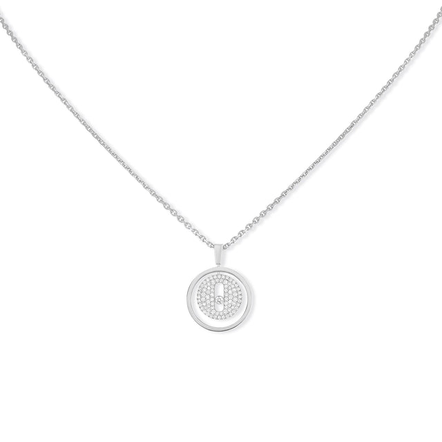Messika Lucky Move PM 1/5ctw Diamond Pave White Gold Pendant Necklace