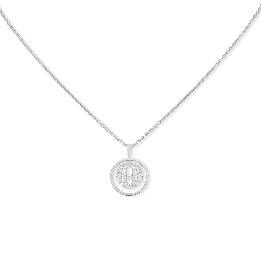 Messika Lucky Move PM 1/5ctw Diamond Pave White Gold Pendant Necklace
