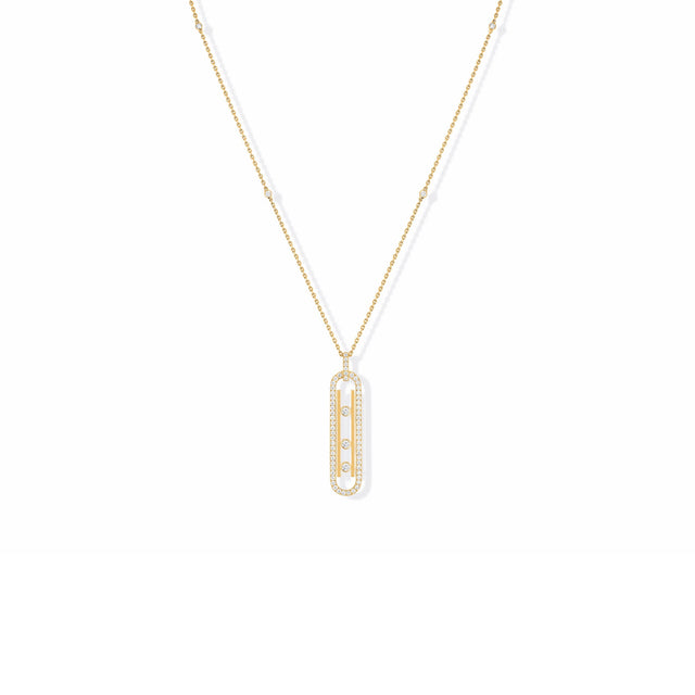 Messika Move 10th 3/4ctw Diamond PM Yellow Gold Pendant Necklace