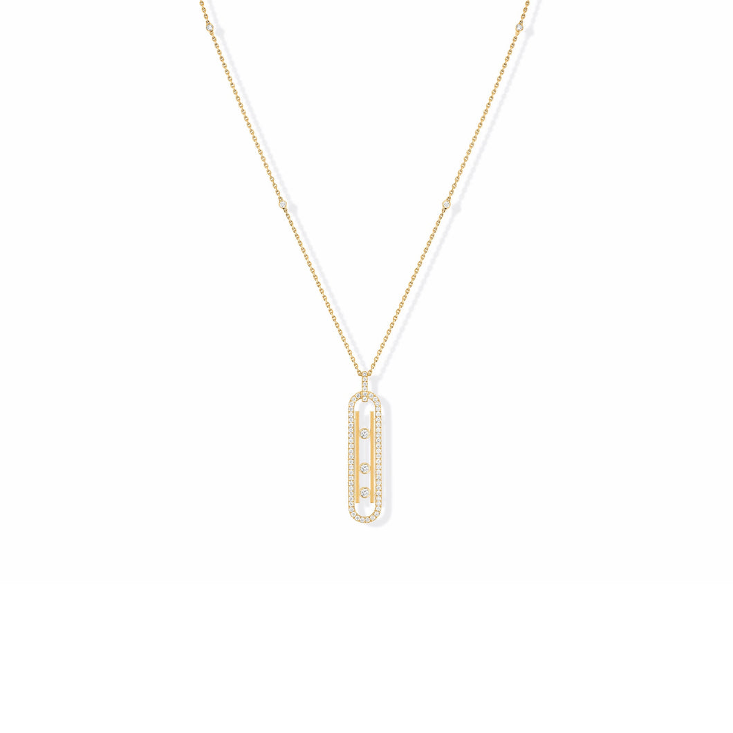 Messika Move 10th 3/4ctw Diamond PM Yellow Gold Pendant Necklace