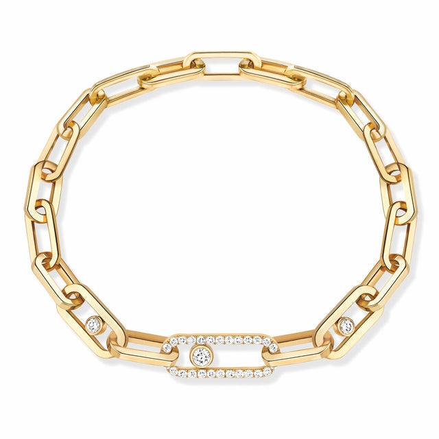 Messika Move 1ctw Diamond Link Yellow Gold Bracelet