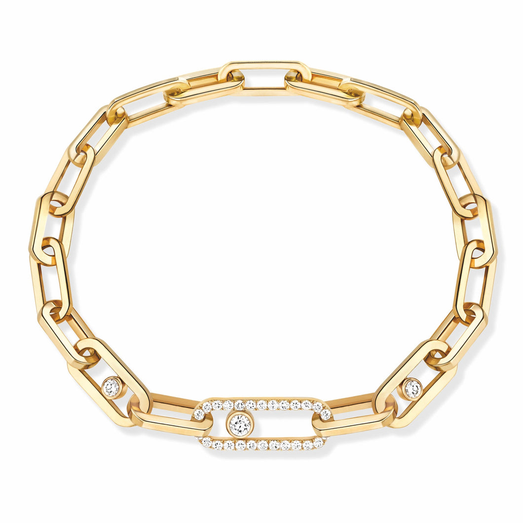 Messika Move 1ctw Diamond Link Yellow Gold Bracelet