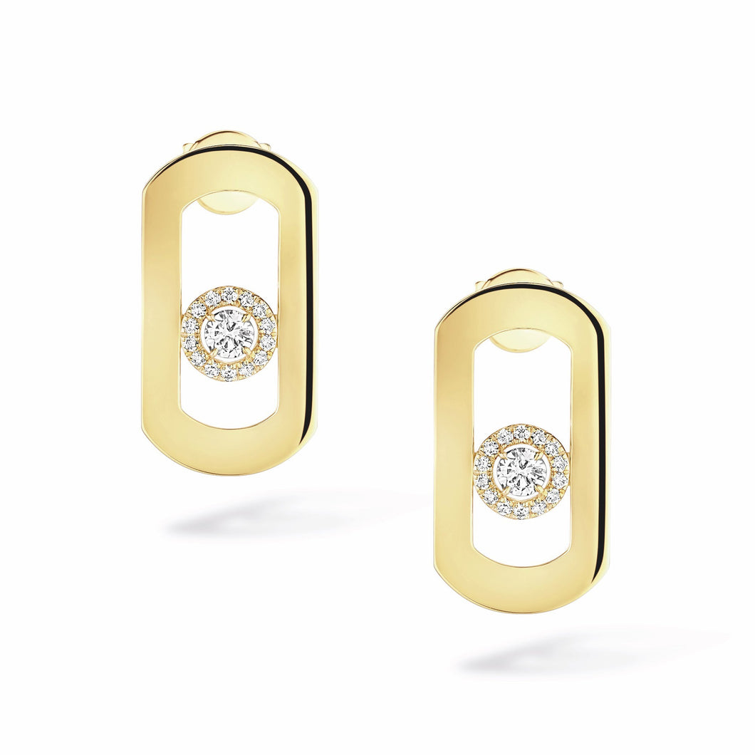 Messika Move Citizen 1/4ctw Diamond Yellow Gold Stud Earrings
