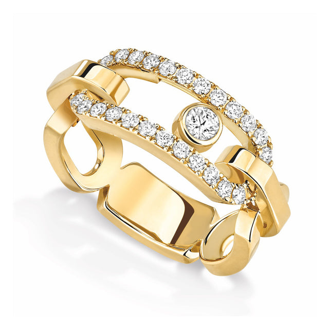 Messika Move Link 3/8ctw Diamond Yellow Gold Ring | Size 7