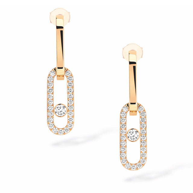 Messika Move Link 7/8ctw Diamond Yellow Gold Drop Earrings