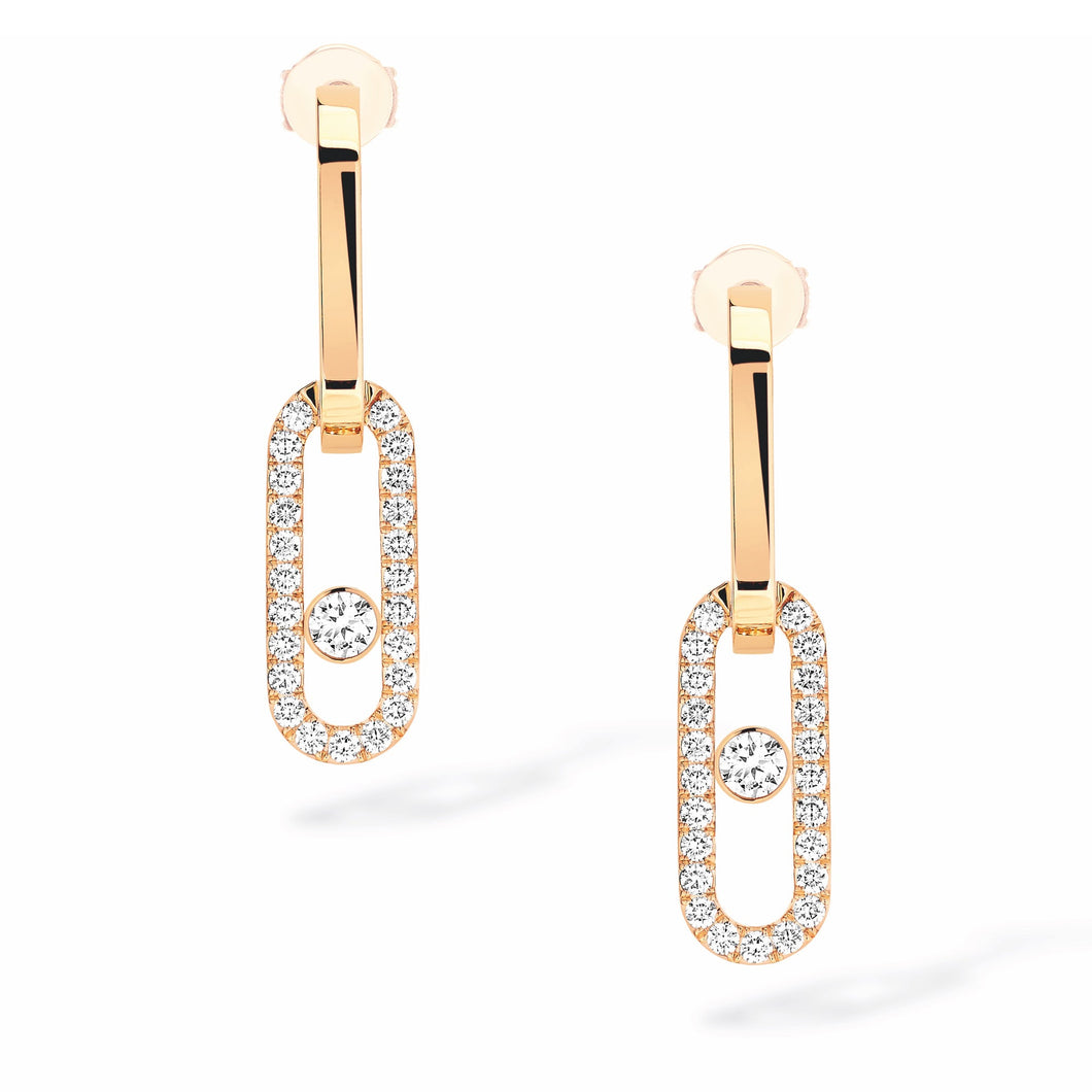 Messika Move Link 7/8ctw Diamond Yellow Gold Drop Earrings