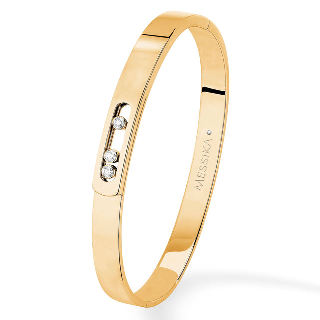 Messika Move Noa 1/6ctw Diamond Yellow Gold Bangle Bracelet