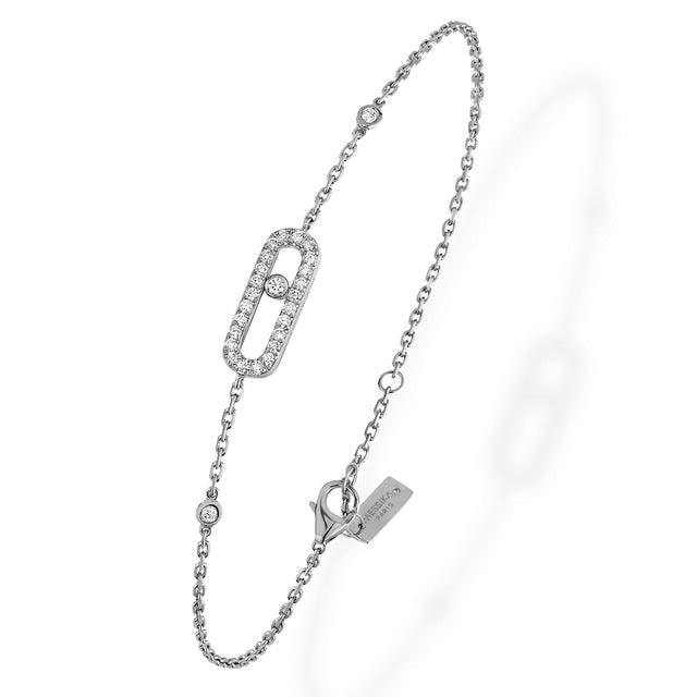 Messika Move Uno 1/5ctw Diamond Pave White Gold Bracelet
