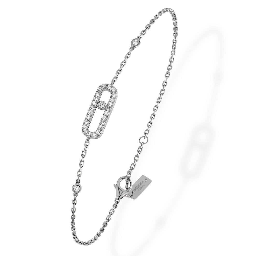 Messika Move Uno 1/5ctw Diamond Pave White Gold Bracelet