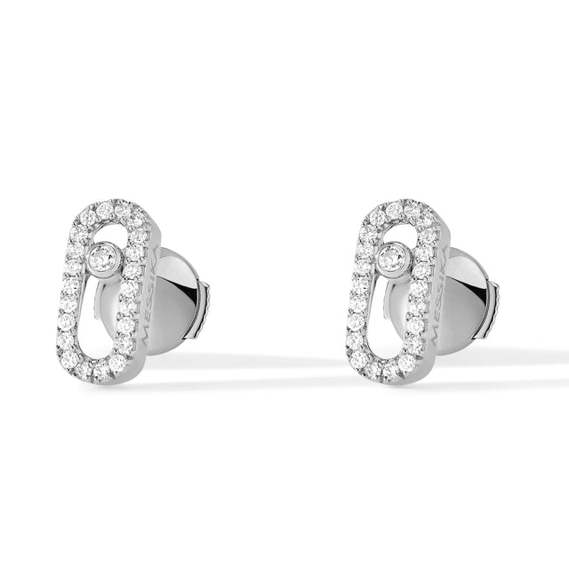 Messika Move Uno 1/5ctw Diamond White Gold Earrings