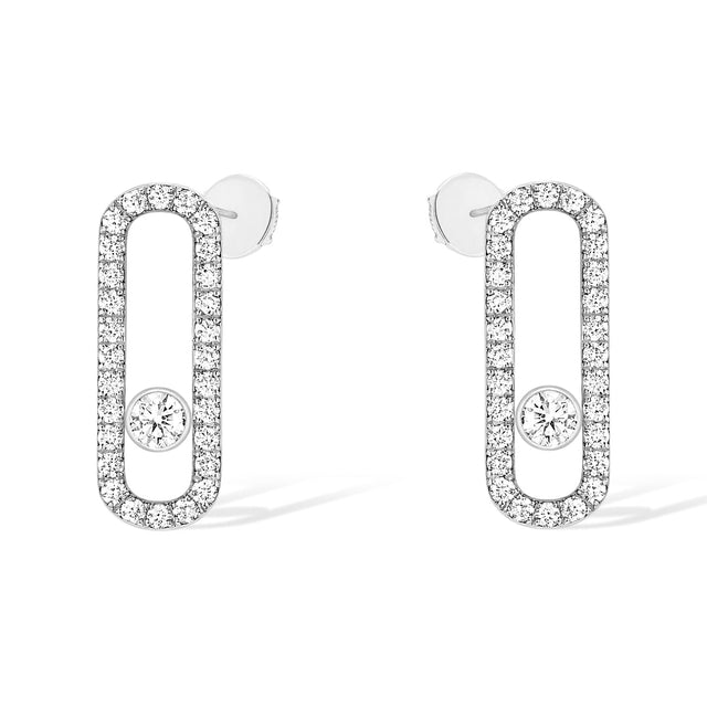 Messika Move Uno Pave-Set 5/8ctw Diamond White Gold Earrings