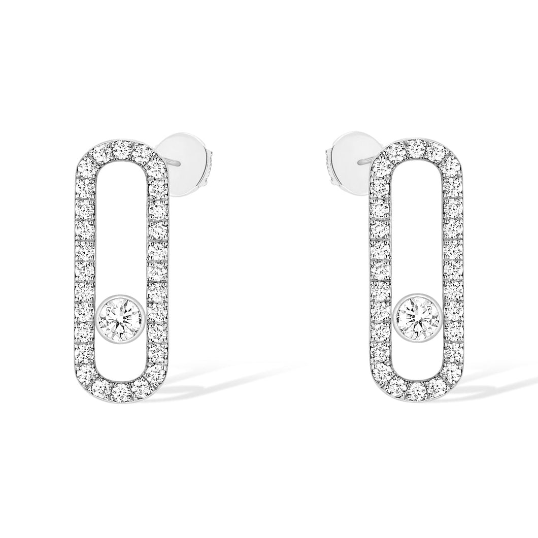 Messika Move Uno Pave-Set 5/8ctw Diamond White Gold Earrings
