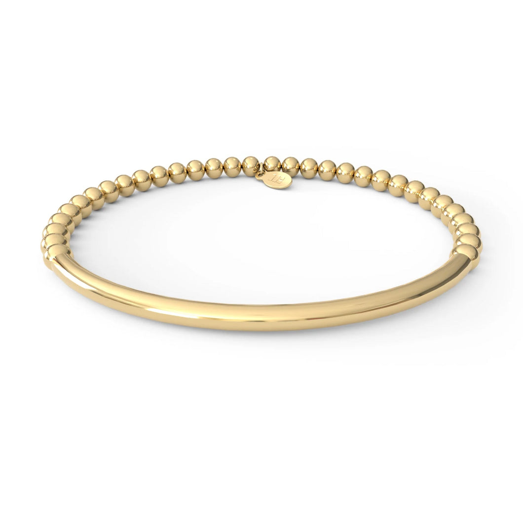 Metal Alchemist Balance Bar Beaded 4mm Gold-Filled Bracelet