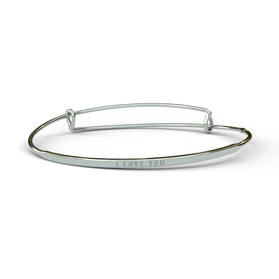 Metal Alchemist POSY I LOVE YOU Sterling Silver Expandable Bangle Bracelet