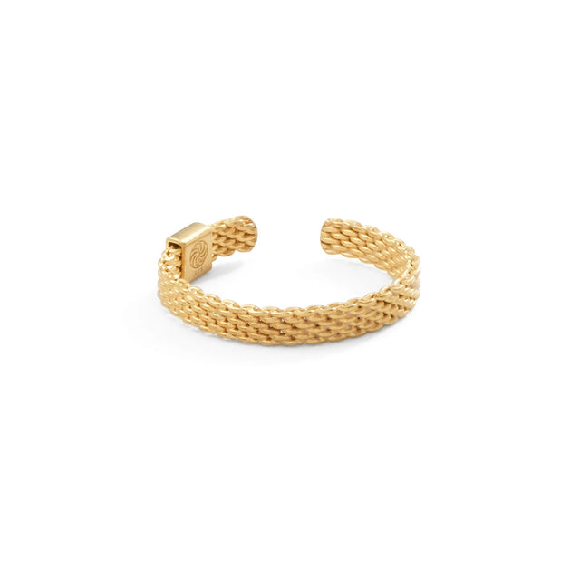 Metal Alchemist Woven Armor 6mm Gold-Filled Ring - Size 5-7
