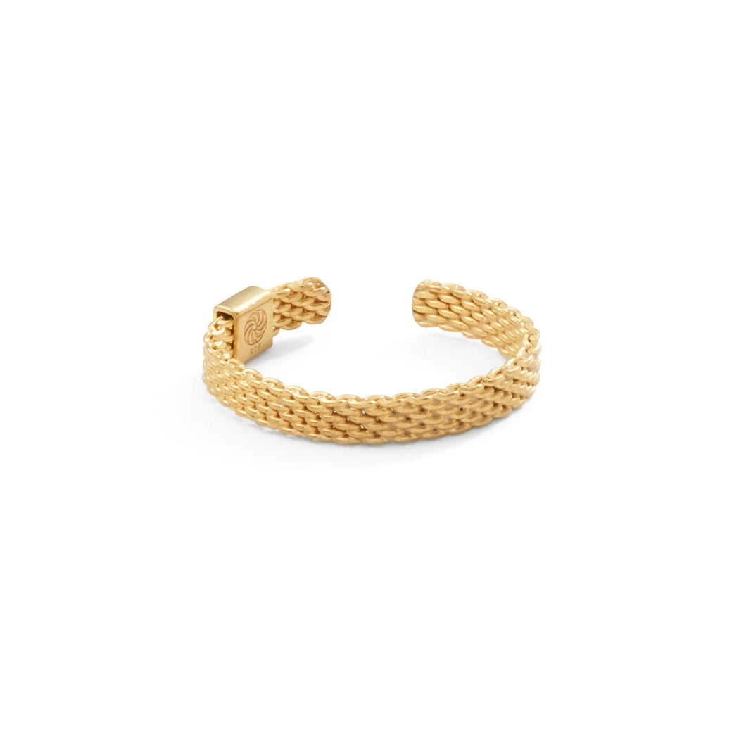 Metal Alchemist Woven Armor 6mm Gold-Filled Ring - Size 5-7
