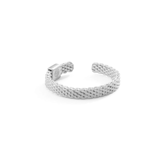 Metal Alchemist Woven Armor 6mm Sterling Silver Ring - Size 5-7