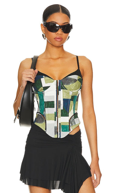 Miaou Cristina Corset in Green - Corset Miaou Cristina en vert - Miaou Cristina 绿色紧身胸衣 - Miaou Cristina Korsett in Grün - Miaou Cristina 코르셋 그린 색상 - Corsetto Miaou Cristina in verde