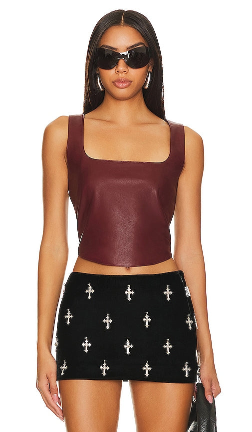 Miaou Zola Top in Brown - Haut Miaou Zola en marron - Miaou Zola 棕色上衣 - Miaou Zola Top in Braun - MIAOU ZOLA 탑 - Top Miaou Zola in marrone