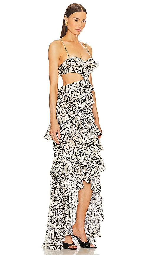 Michael Costello x REVOLVE Abby Gown in Black,White