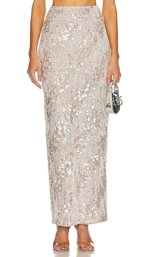 Michael Costello x REVOLVE Marlene Skirt in Metallic Silver - Michael Costello x REVOLVE Jupe Marlene en Argent Métallisé - Michael Costello x REVOLVE Marlene 金属银半身裙 - Michael Costello x REVOLVE Marlene-Rock in Metallic-Silber - Michael Costello x REVOLVE Marlene 스커트 in 메탈릭 실버 - Gonna Michael Costello x REVOLVE Marlene in argento metallizzato