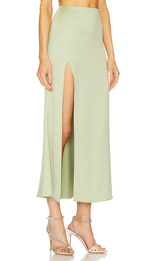 Michael Costello x REVOLVE Morena Skirt in Sage