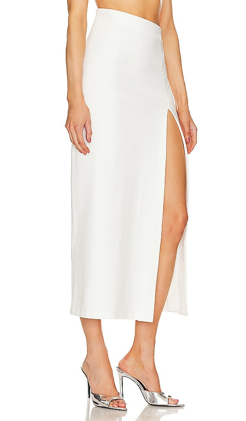 Michael Costello x REVOLVE Portia Midi Skirt in Ivory