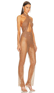 Michael Costello x REVOLVE Yasmin Jumpsuit in Brown