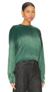 Michael Lauren Exon Crew Neck Sweater in Green