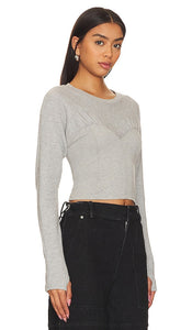 Michael Lauren Soterio Sweater in Light Grey