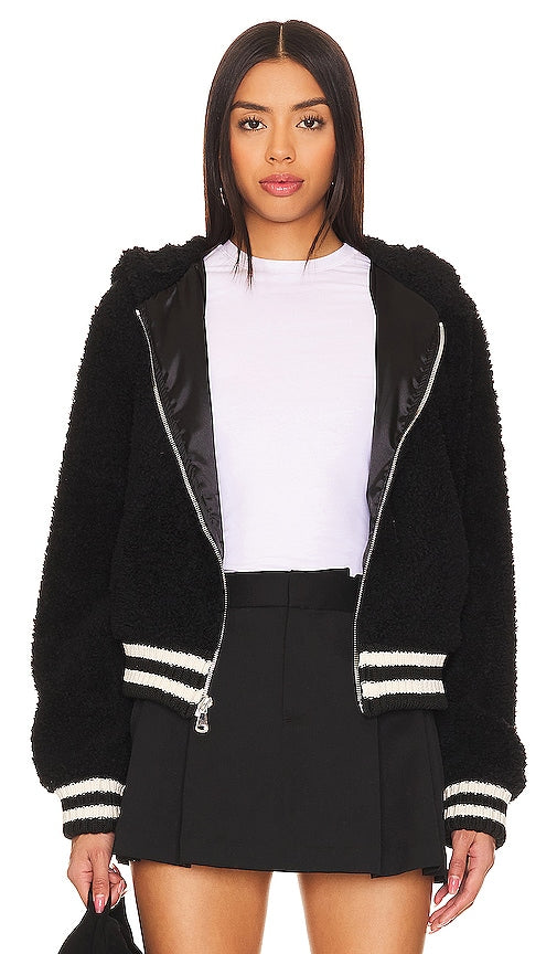 Michael Lauren Torin Sherpa Jacket in Black