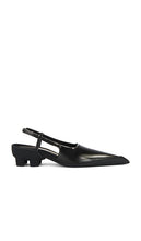 Miista Annya Court Heel in Black | Silver Sling Back Heels for Women