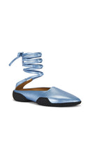 Miista Nettie Lace Up Baillerina Flat in Blue