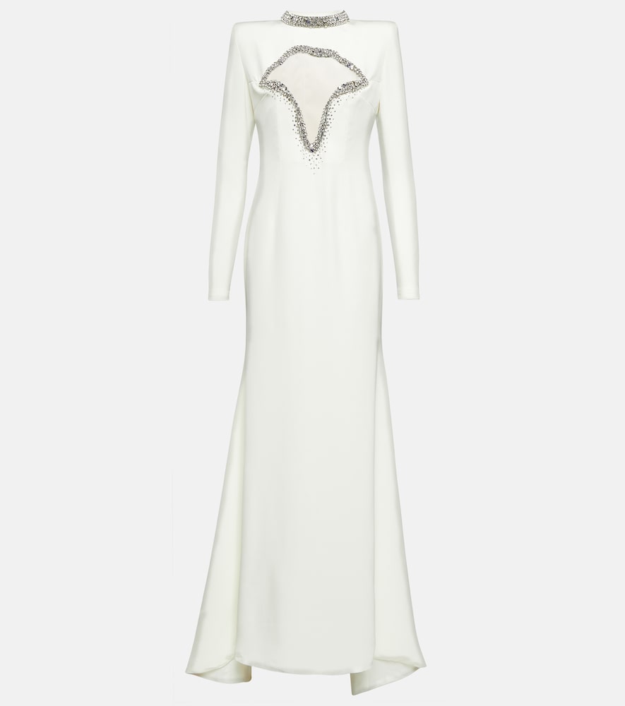 Miss Sohee Crystal-embellished silk cutout gown. Sohee小姐水晶装饰丝绸镂空礼服