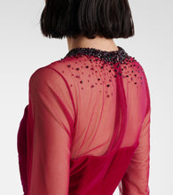Miss Sohee Embellished cotton-blend velvet gown