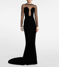 Miss Sohee Embellished velvet gown
