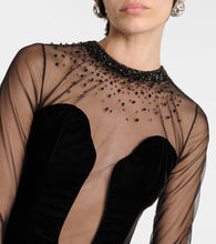 Miss Sohee Embellished velvet gown