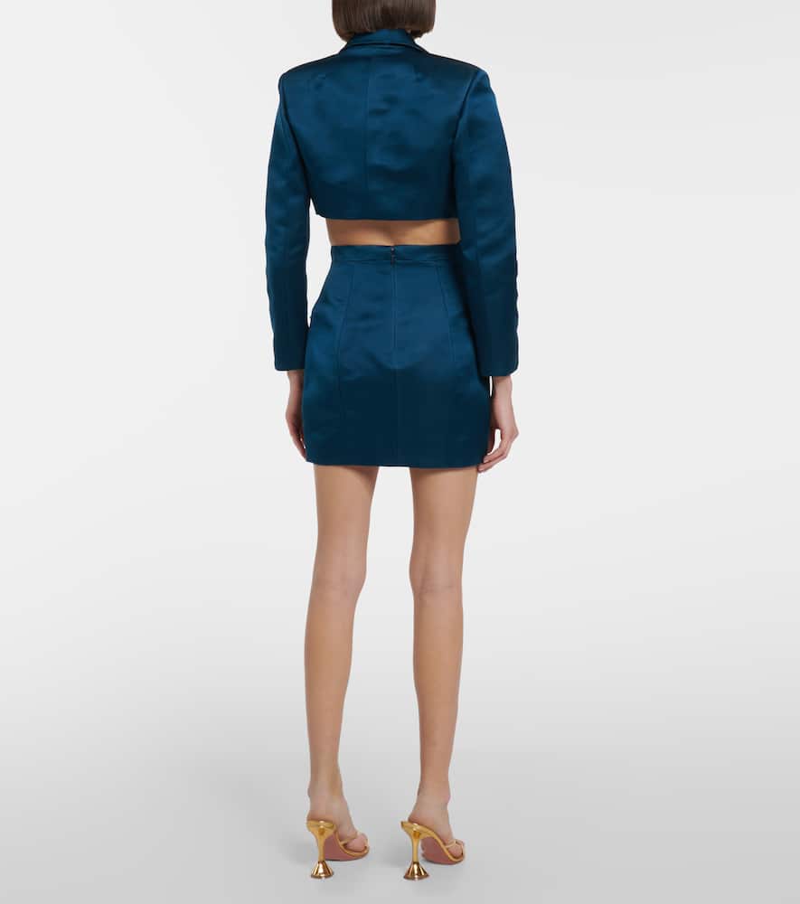 Miss Sohee Silk crop top with Swarovski crystals