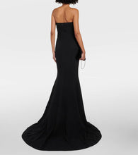 Miss Sohee Strapless silk flared gown