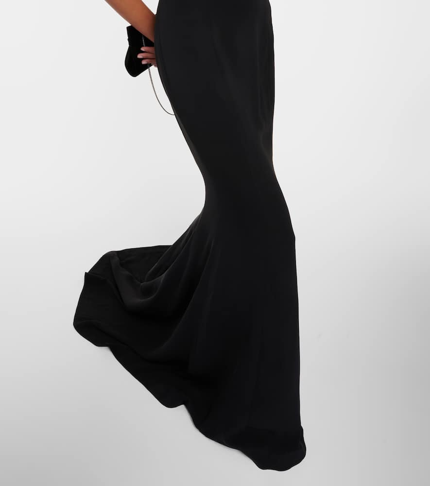 Miss Sohee Strapless silk flared gown